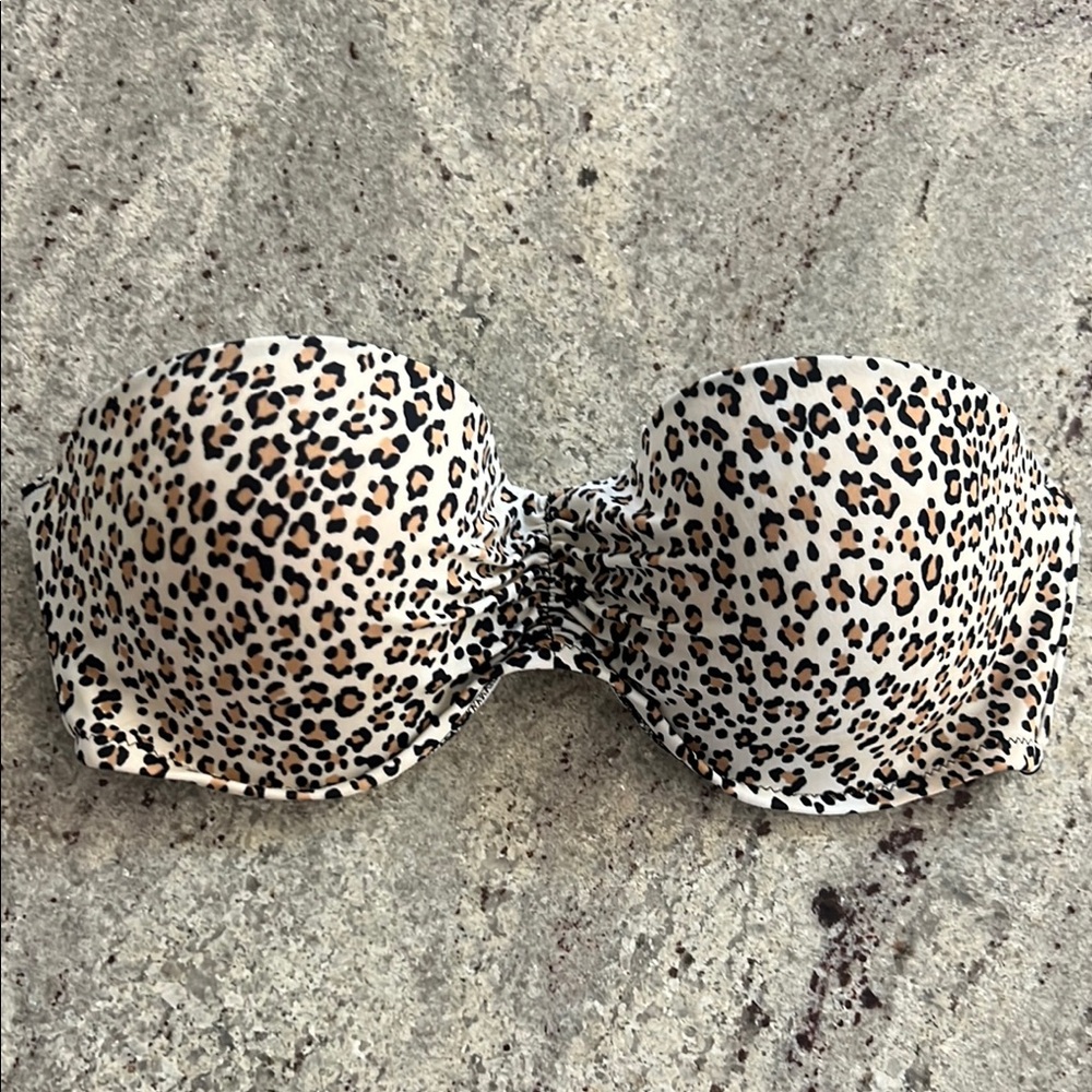 Victoria's Secret Brown and Black Leopard Print Bikini Top